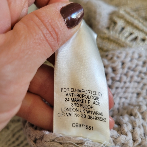 Anthropologie Moth Made in Italy Open Chunky Knit Distressed‎ Hooded Sweater  XS - Picture 8 of 8